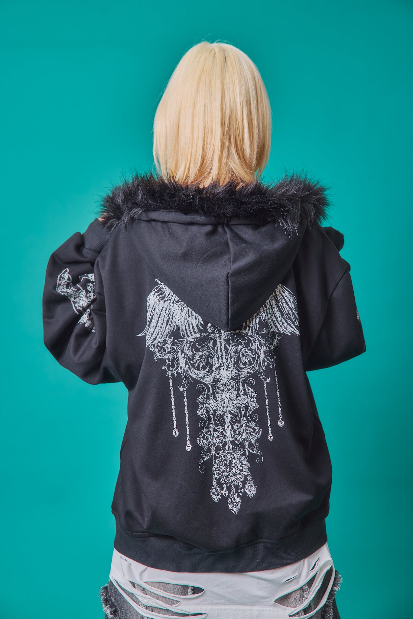 【PSYCHO NATION】アンティークストーン ファー脱着 ZIP PK(745504)