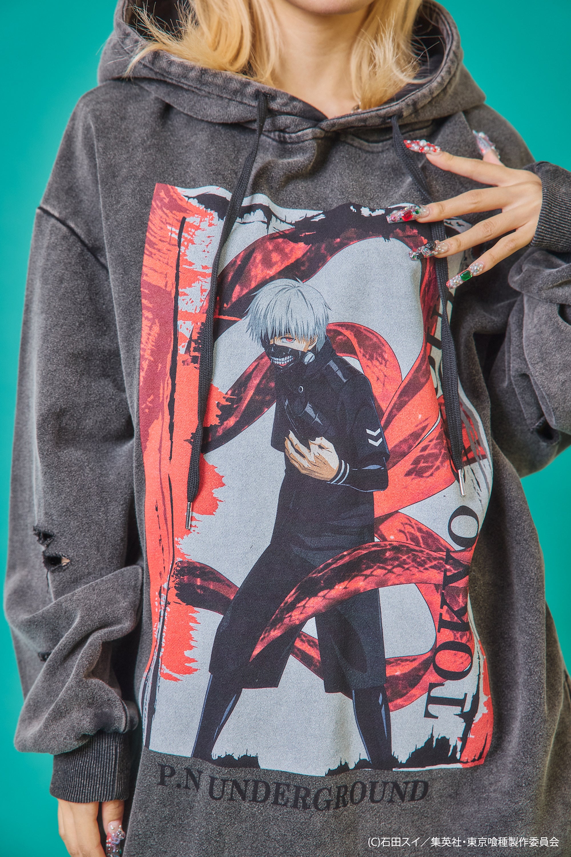 P.N UNDERGROUND×東京喰種】金木研ダメージ パーカー (735520) – ring