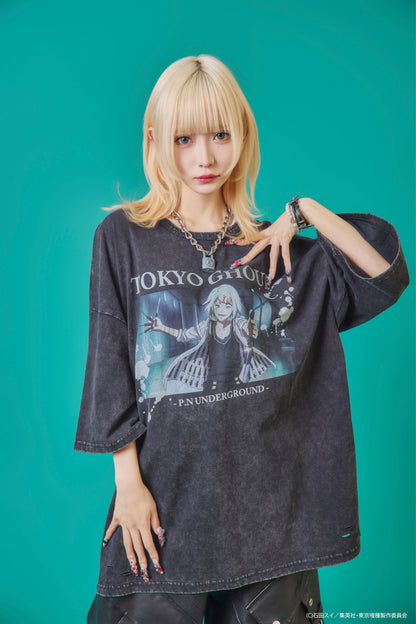 【P.N UNDERGROUND×東京喰種】鈴屋什造ダメージ TEE (735622)