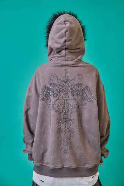 【PSYCHO NATION】アンティークストーン ファー脱着 ZIP PK(745504)