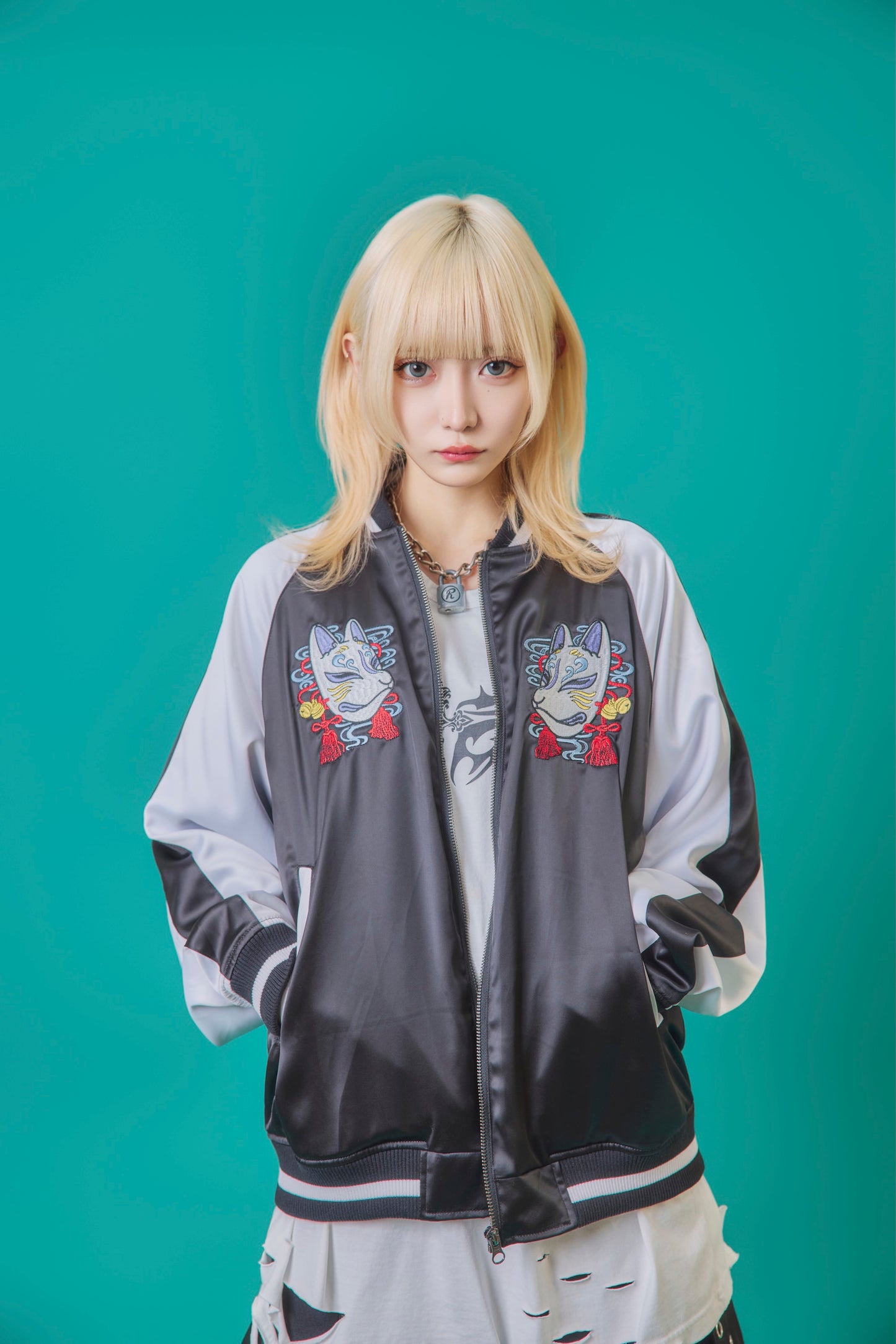 【PSYCHO NATION】× 寝田ルネ  龍着物スカジャン (735000)