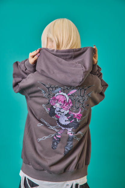 【PSYCHO NATION】× 寝田ルネ  うさ耳メイド ZIPパーカー (735501)