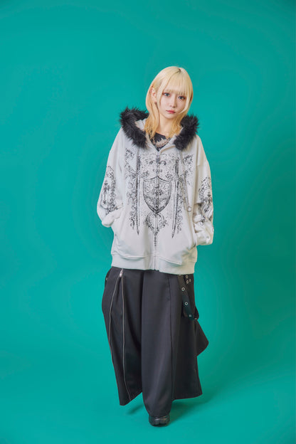 【PSYCHO NATION】アンティークストーン ファー脱着 ZIP PK(745504)