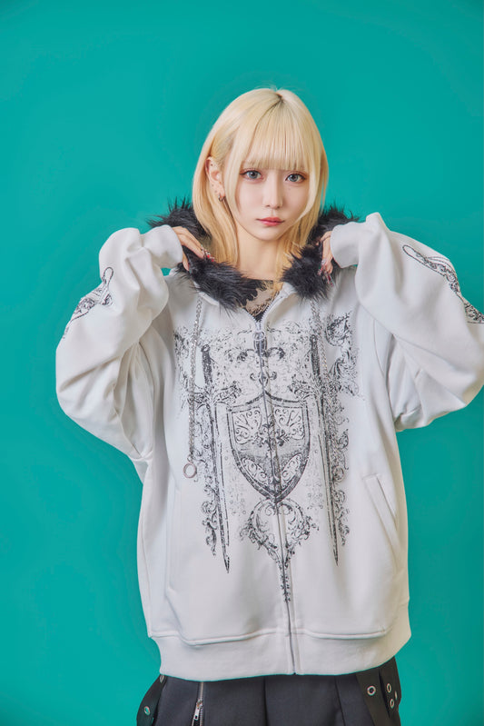 【PSYCHO NATION】アンティークストーン ファー脱着 ZIP PK(745504)