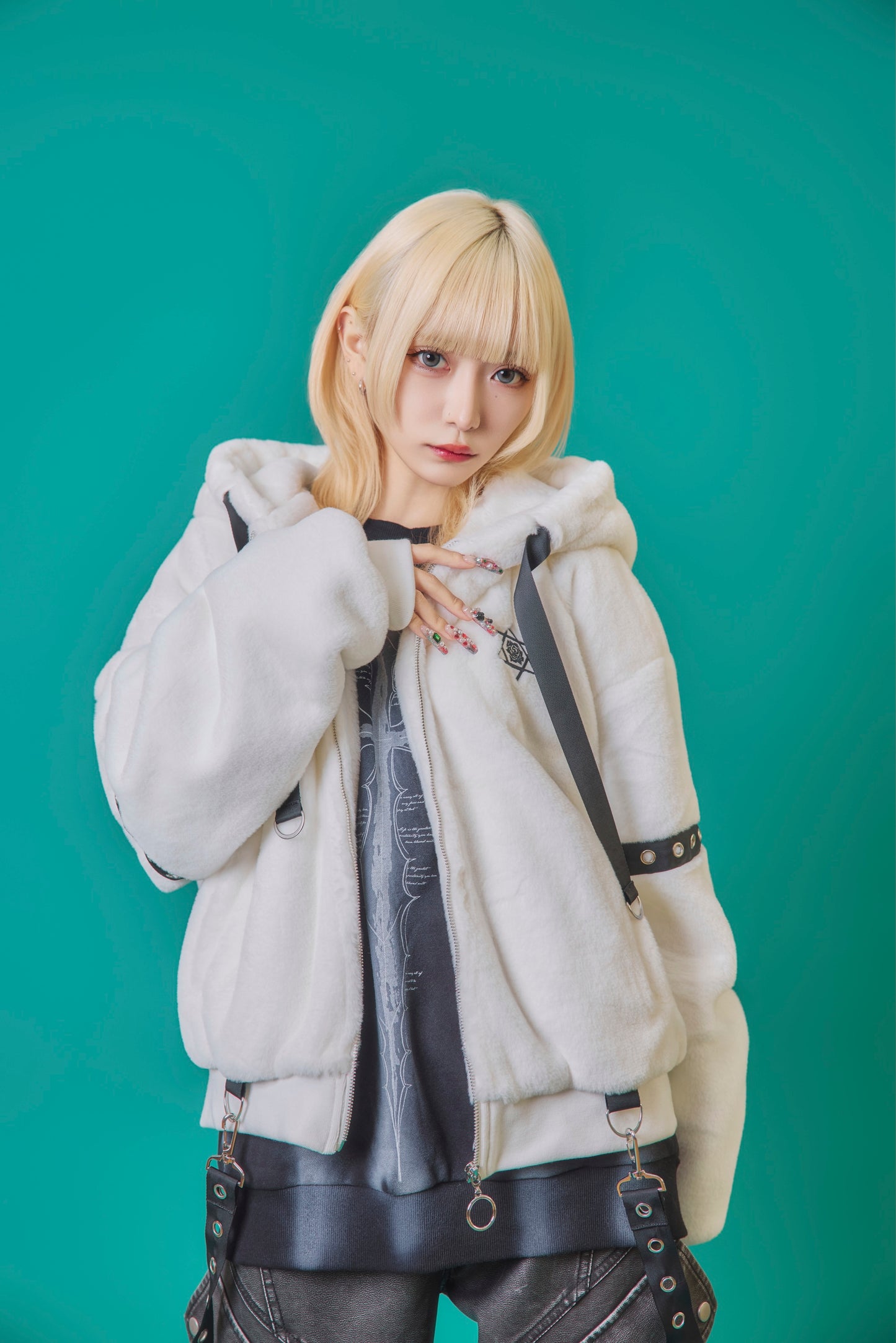 【PSYCHO NATION】トライバルクロス ファーフードブルゾン(745401)