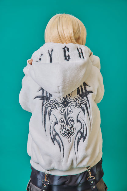 【PSYCHO NATION】トライバルクロス ファーフードブルゾン(745401)