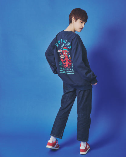 【YOIDORE】ハイボールとたこ焼き クルーネックスウェット (845601)