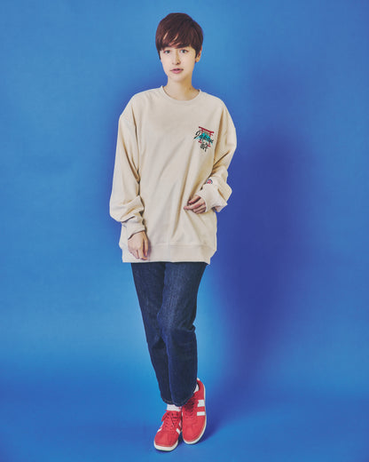 【YOIDORE】 スカ刺繍 スエードタッチ クルーネック (845617)