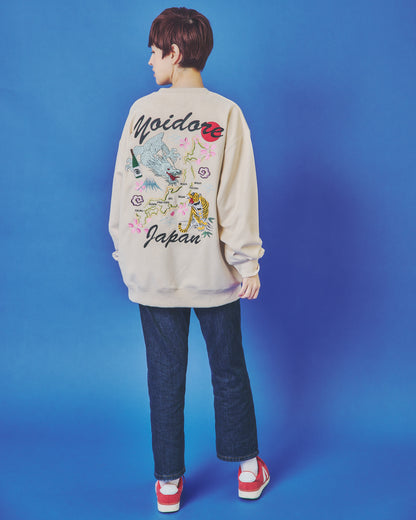 【YOIDORE】 スカ刺繍 スエードタッチ クルーネック (845617)