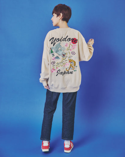 【YOIDORE】 スカ刺繍 スエードタッチ クルーネック (845617)