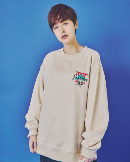 【YOIDORE】 スカ刺繍 スエードタッチ クルーネック (845617)