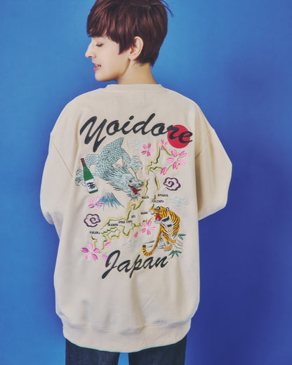 【YOIDORE】 スカ刺繍 スエードタッチ クルーネック (845617)