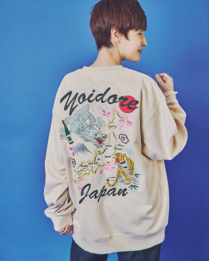 【YOIDORE】 スカ刺繍 スエードタッチ クルーネック (845617)