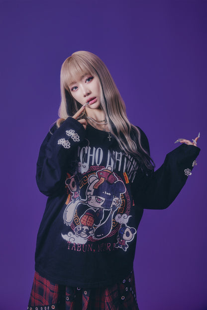 【PSYCHO NATION】× たぶん、無理。  中華パン子 ロンTEE(716602)