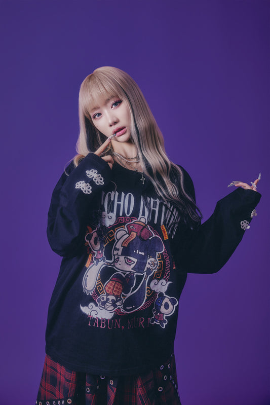 【PSYCHO NATION】× たぶん、無理。  中華パン子 ロンTEE(716602)