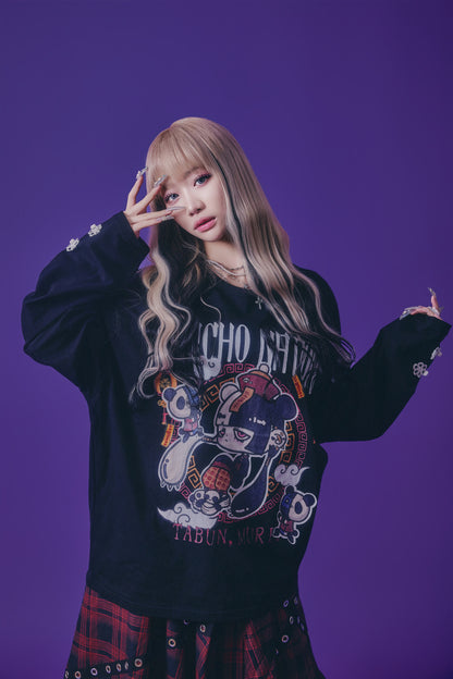 【PSYCHO NATION】× たぶん、無理。  中華パン子 ロンTEE(716602)
