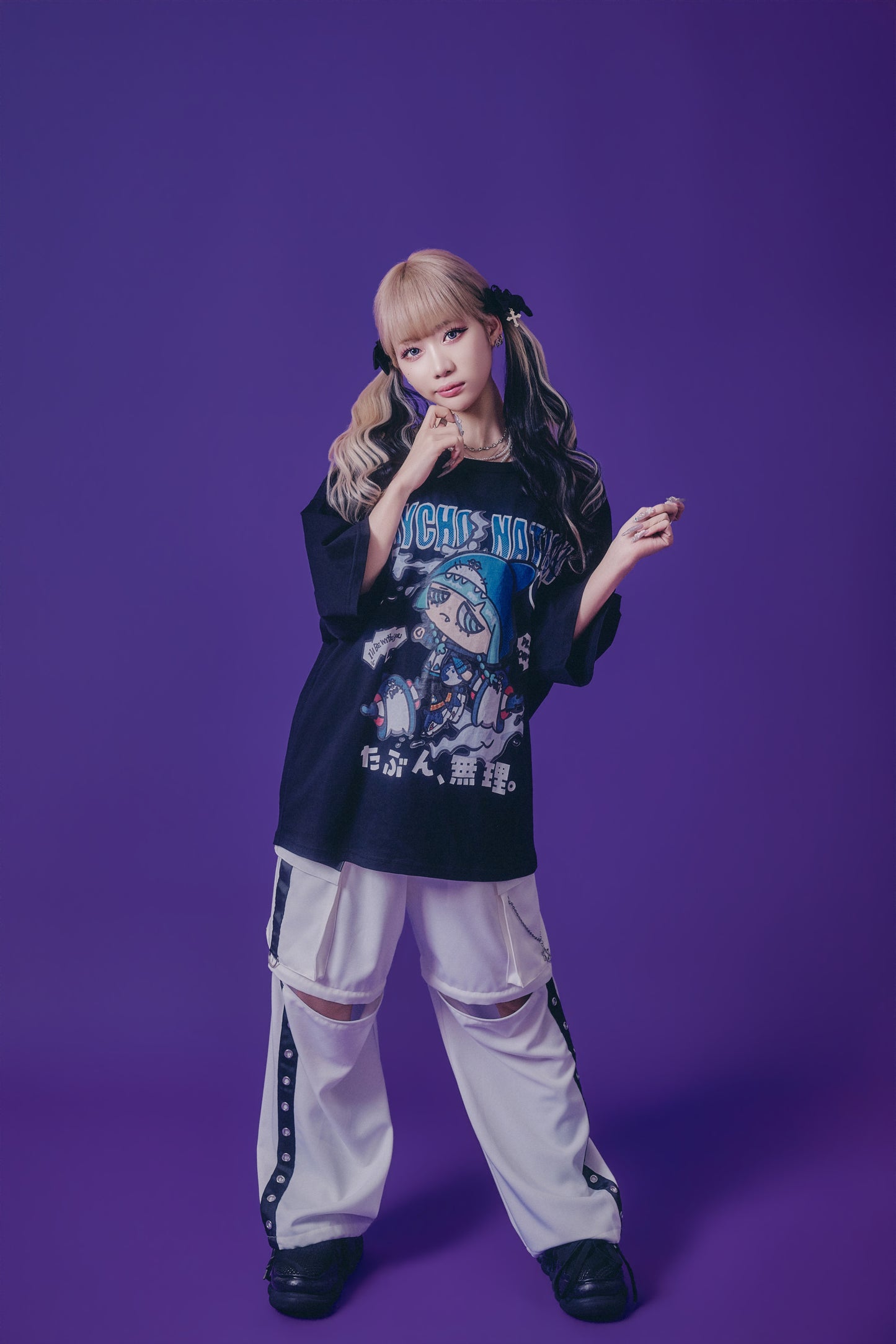 【PSYCHO NATION】× たぶん、無理。  サメちゃんズ TEE(716601)