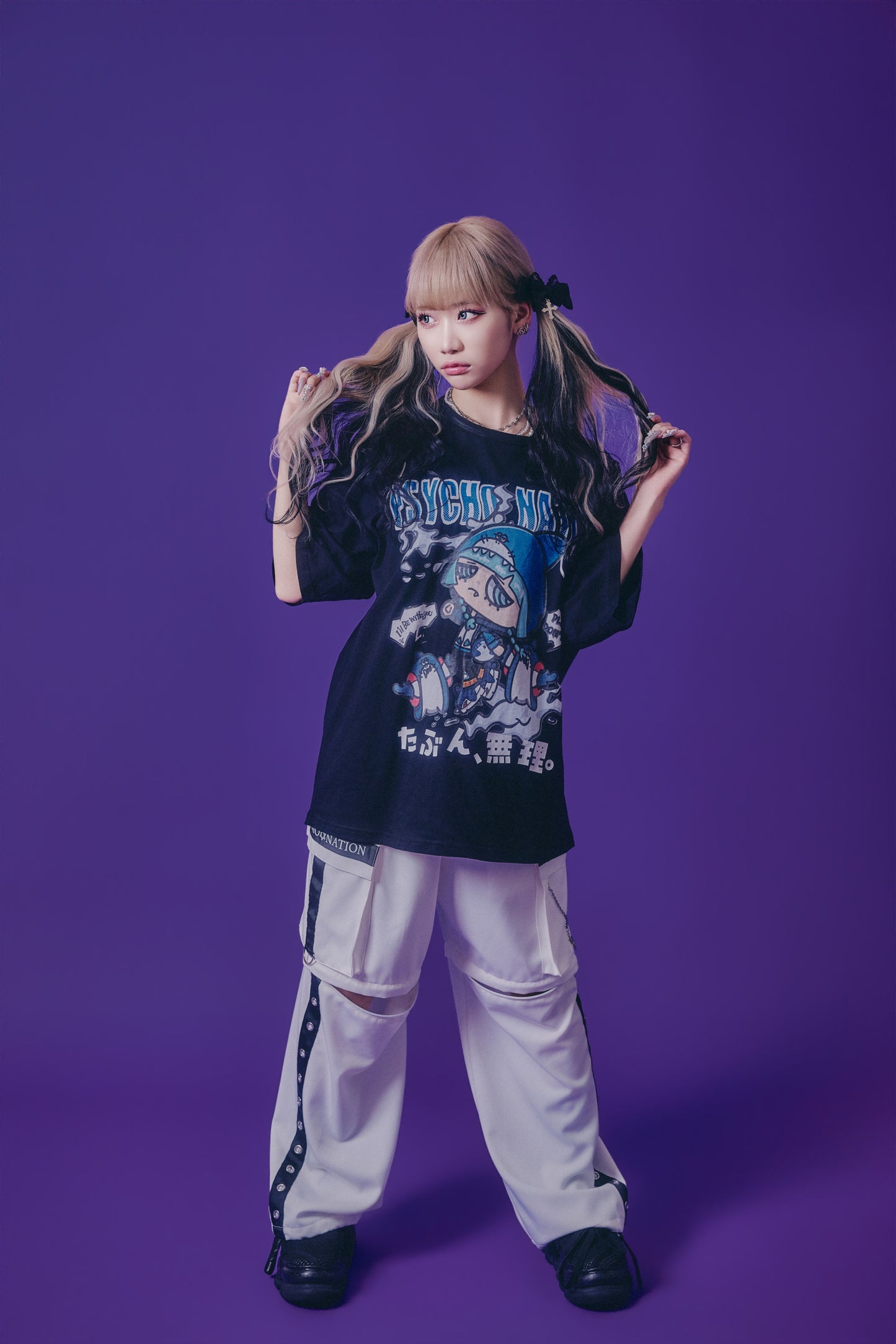 【PSYCHO NATION】× たぶん、無理。  サメちゃんズ TEE(716601)
