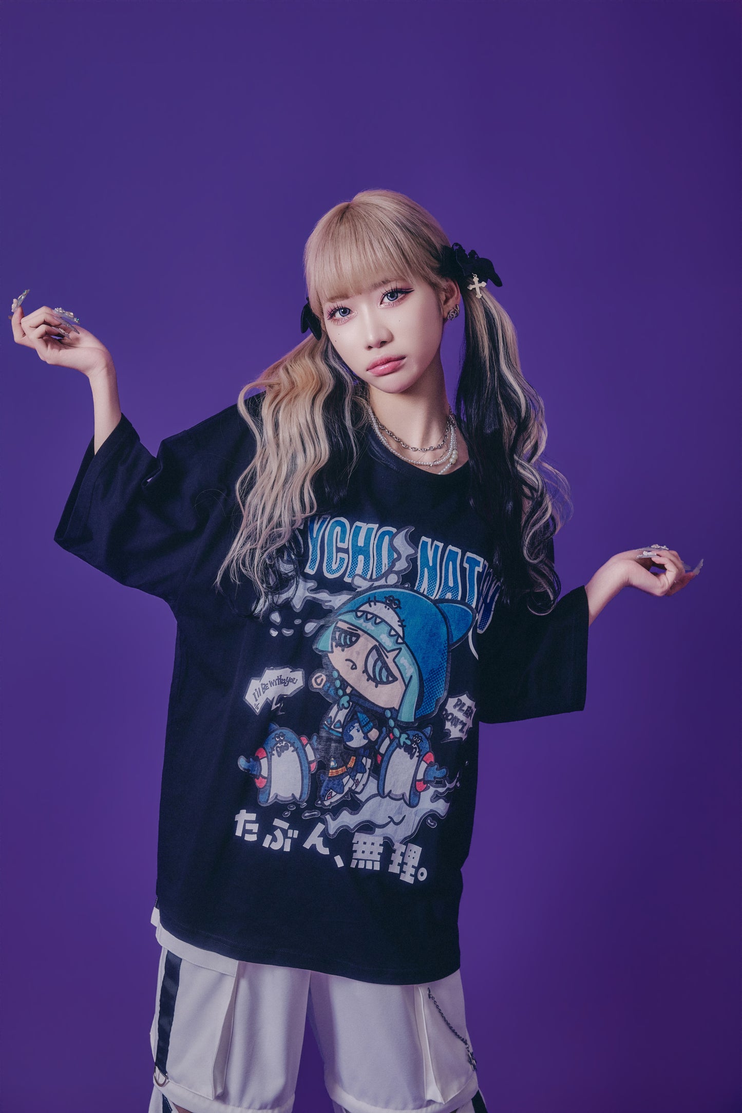 【PSYCHO NATION】× たぶん、無理。  サメちゃんズ TEE(716601)