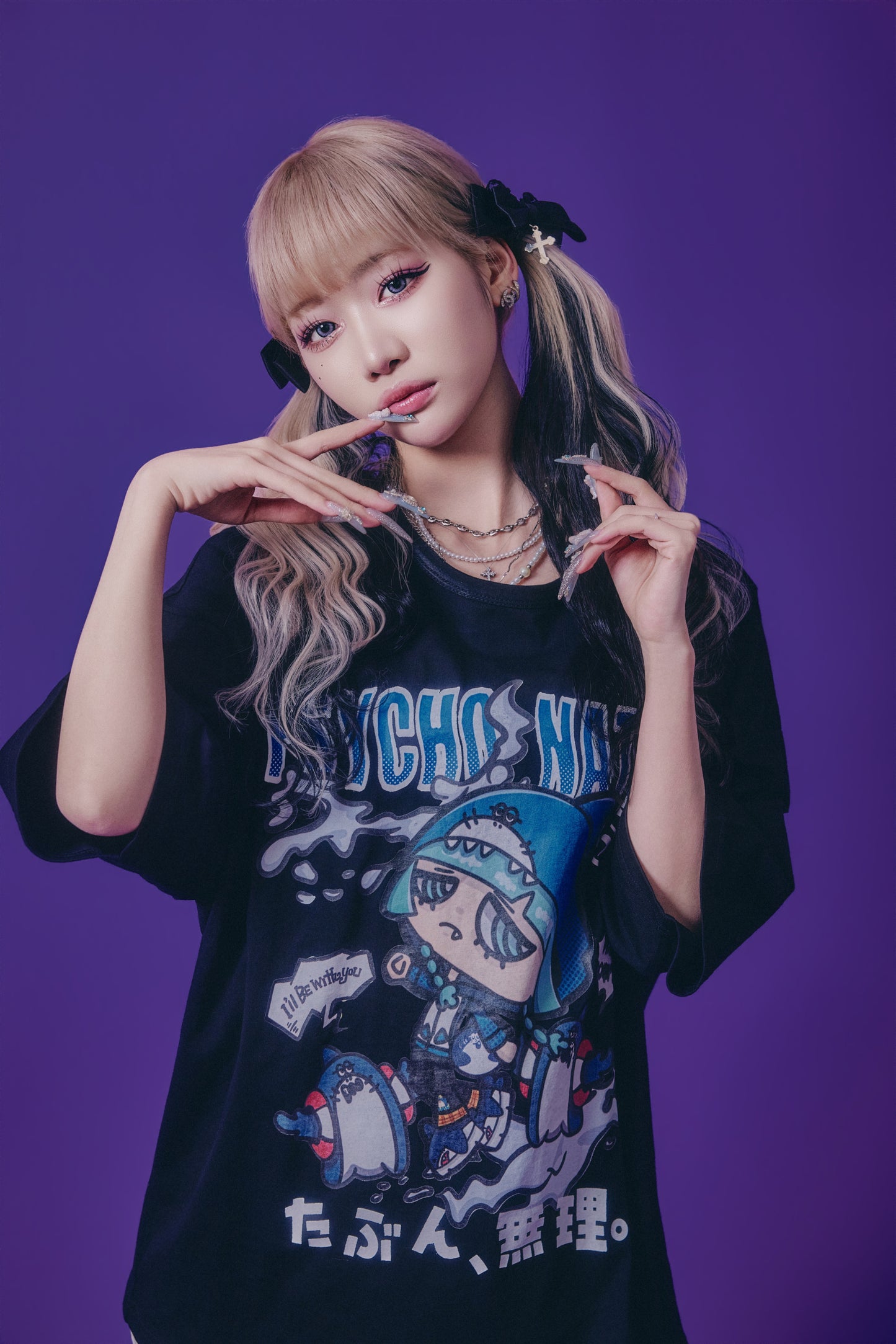 【PSYCHO NATION】× たぶん、無理。  サメちゃんズ TEE(716601)