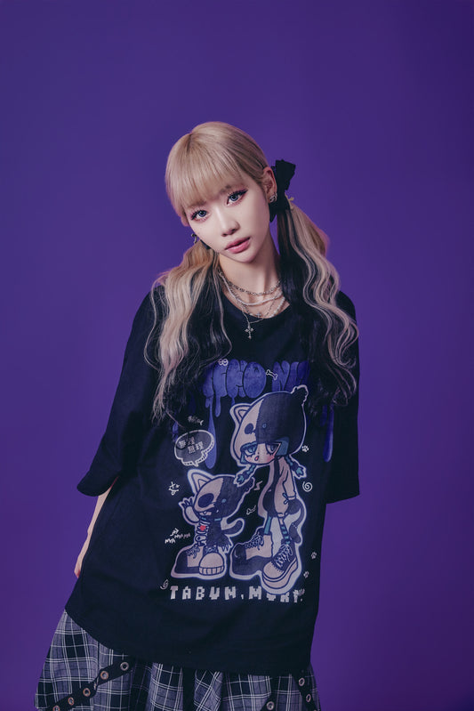 【PSYCHO NATION】× たぶん、無理。  木天蓼にゃん子 TEE(716600)