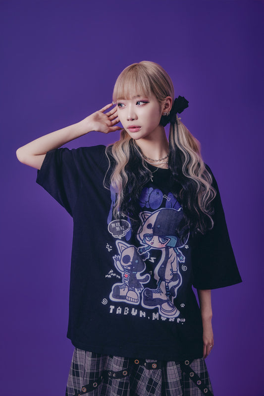 【PSYCHO NATION】× たぶん、無理。  木天蓼にゃん子 TEE(716600)