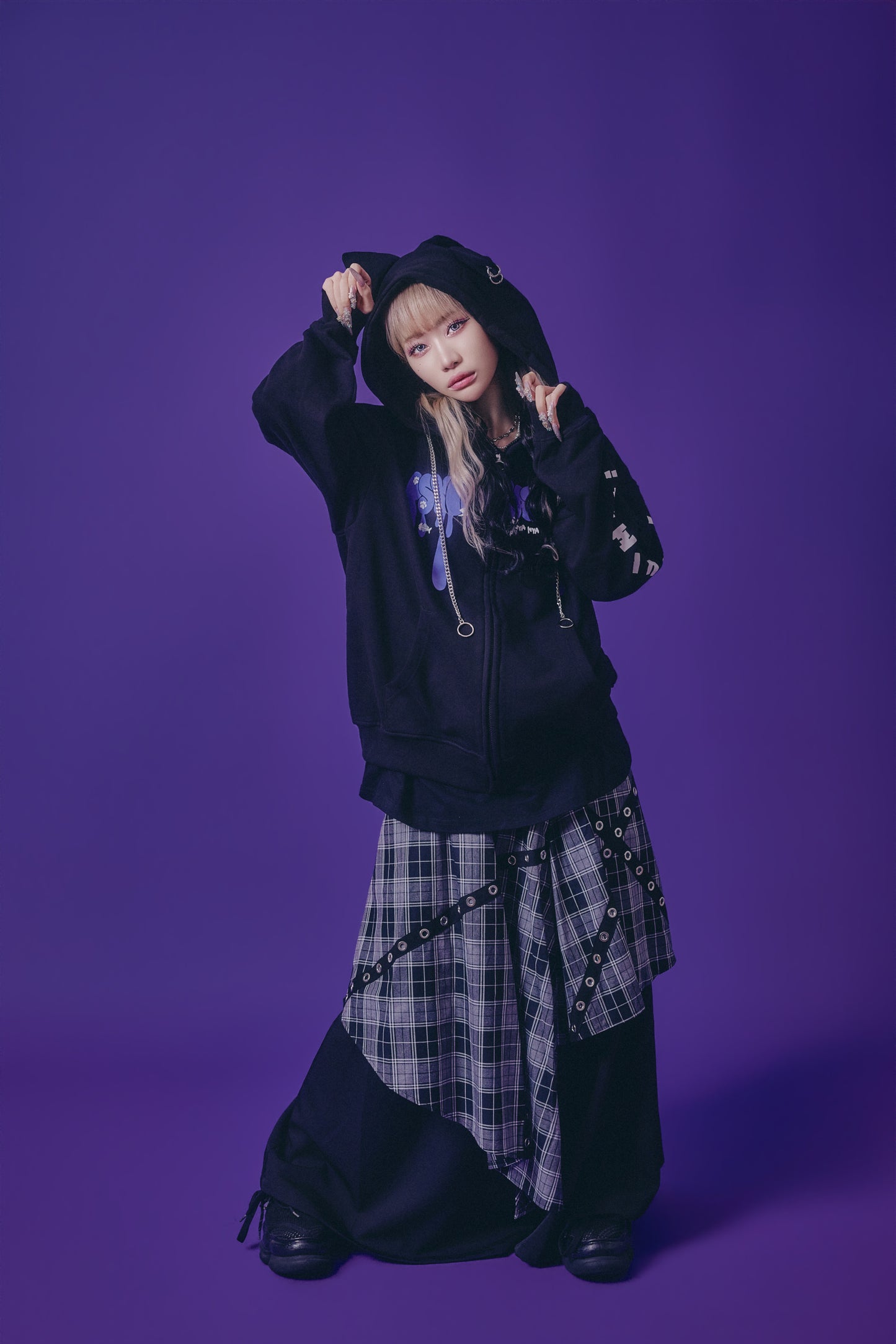 【PSYCHO NATION】× たぶん、無理。  木天蓼にゃん子 ZIP パーカー(716801)