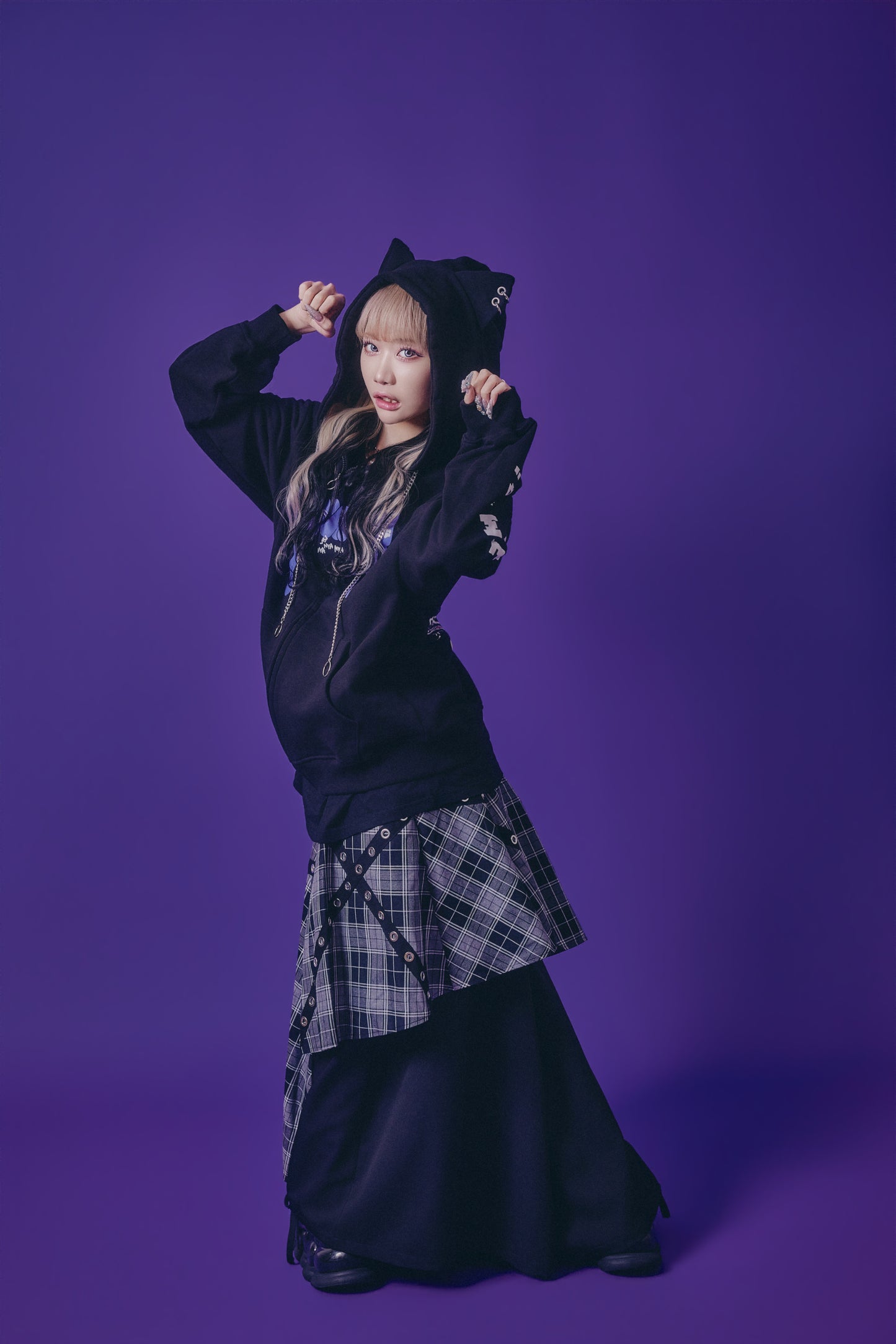 【PSYCHO NATION】× たぶん、無理。  木天蓼にゃん子 ZIP パーカー(716801)