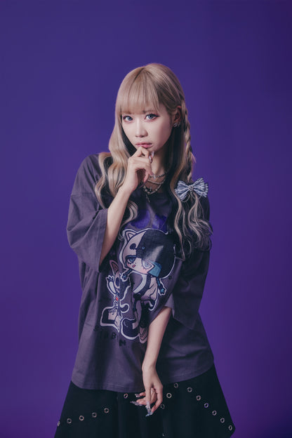 【PSYCHO NATION】× たぶん、無理。  木天蓼にゃん子 TEE(716600)