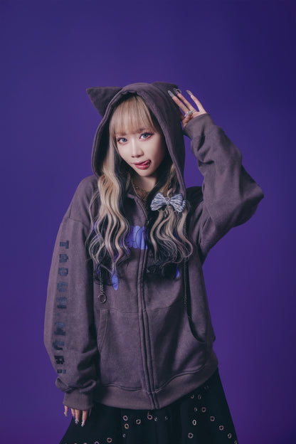 【PSYCHO NATION】× たぶん、無理。  木天蓼にゃん子 ZIP パーカー(716801)