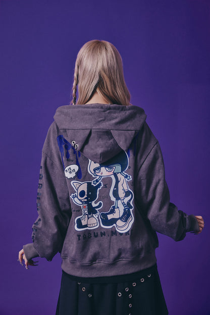 【PSYCHO NATION】× たぶん、無理。  木天蓼にゃん子 ZIP パーカー(716801)