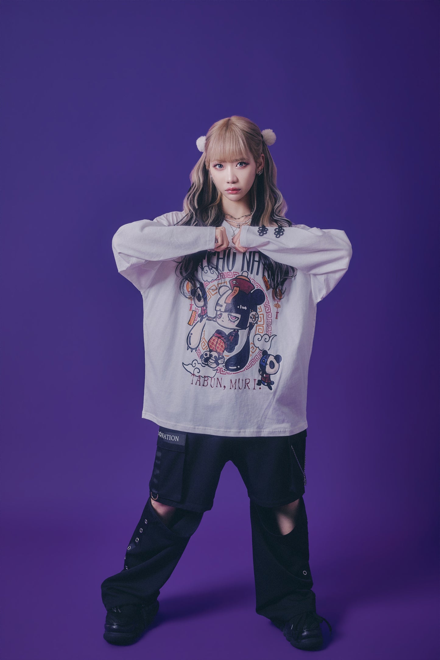 【PSYCHO NATION】× たぶん、無理。  中華パン子 ロンTEE(716602)