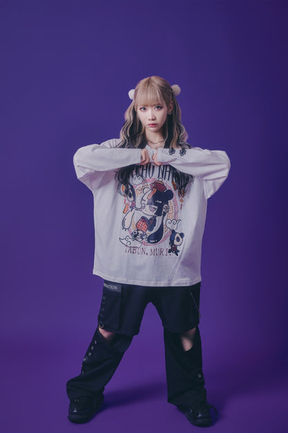 【PSYCHO NATION】× たぶん、無理。  中華パン子 ロンTEE(716602)