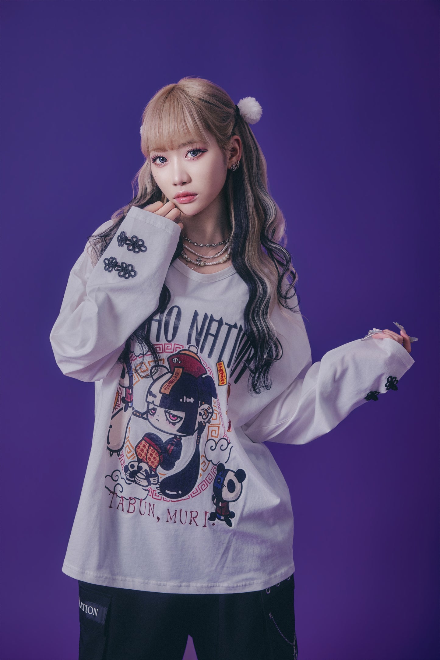 【PSYCHO NATION】× たぶん、無理。  中華パン子 ロンTEE(716602)