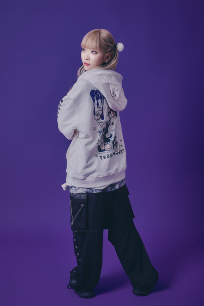 【PSYCHO NATION】× たぶん、無理。  木天蓼にゃん子 ZIP パーカー(716801)