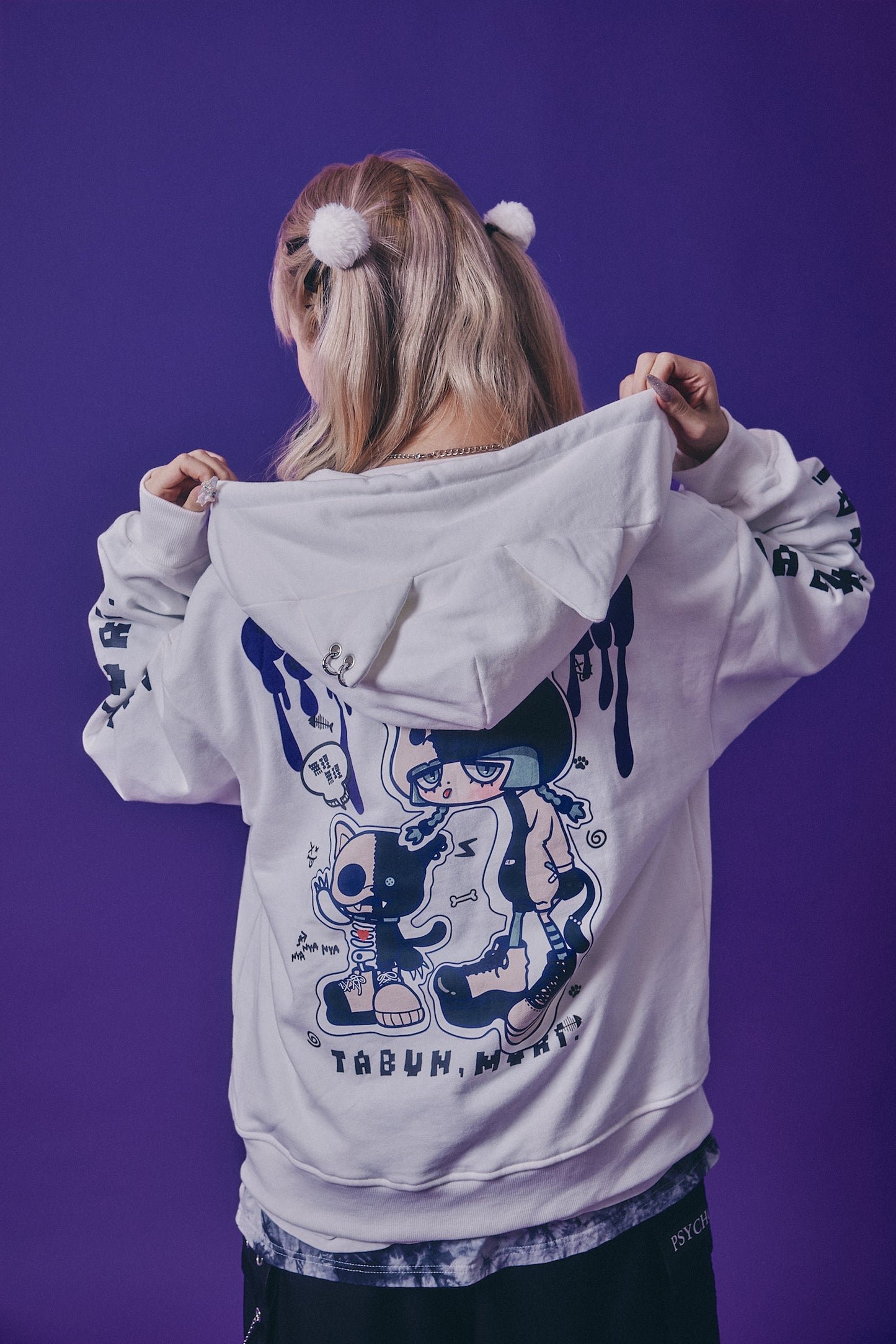 【PSYCHO NATION】× たぶん、無理。  木天蓼にゃん子 ZIP パーカー(716801)