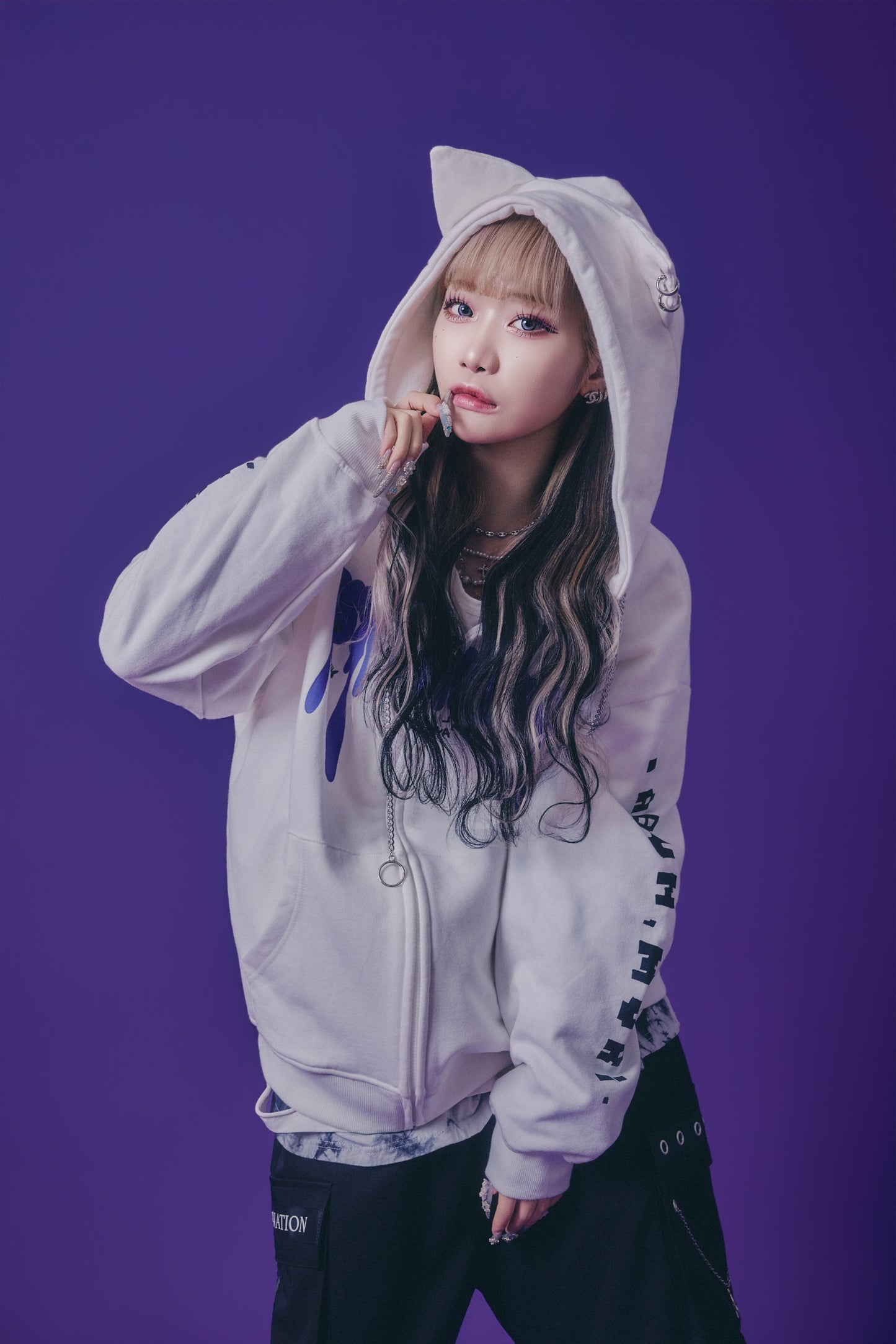 【PSYCHO NATION】× たぶん、無理。  木天蓼にゃん子 ZIP パーカー(716801)