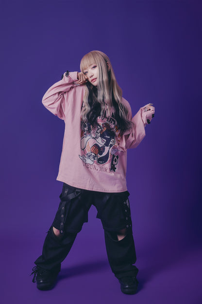 【PSYCHO NATION】× たぶん、無理。  中華パン子 ロンTEE(716602)