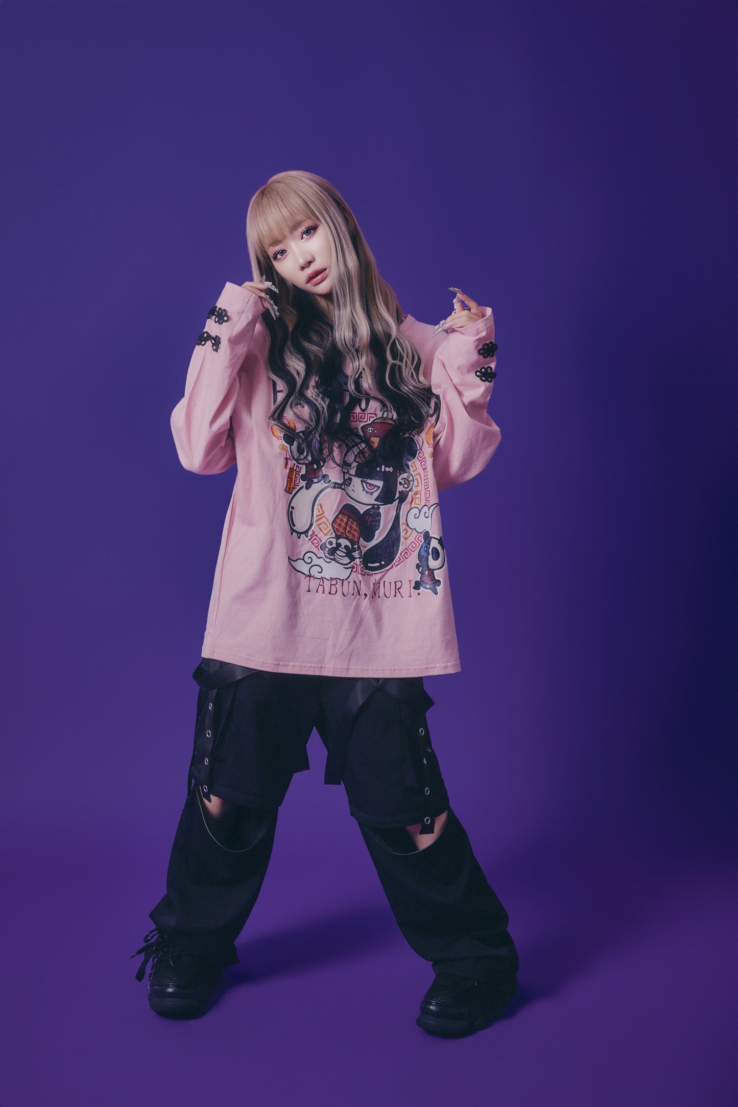 【PSYCHO NATION】× たぶん、無理。  中華パン子 ロンTEE(716602)