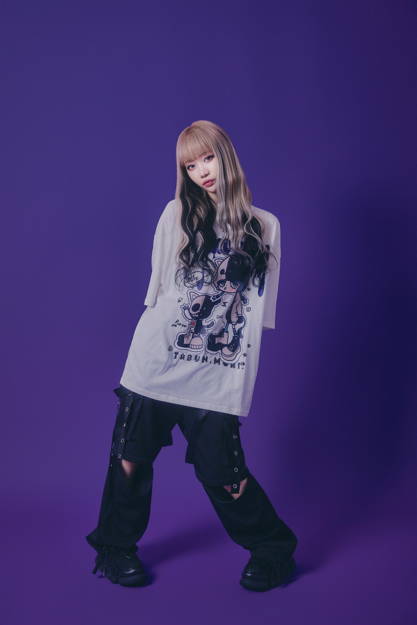 【PSYCHO NATION】× たぶん、無理。  木天蓼にゃん子 TEE(716600)