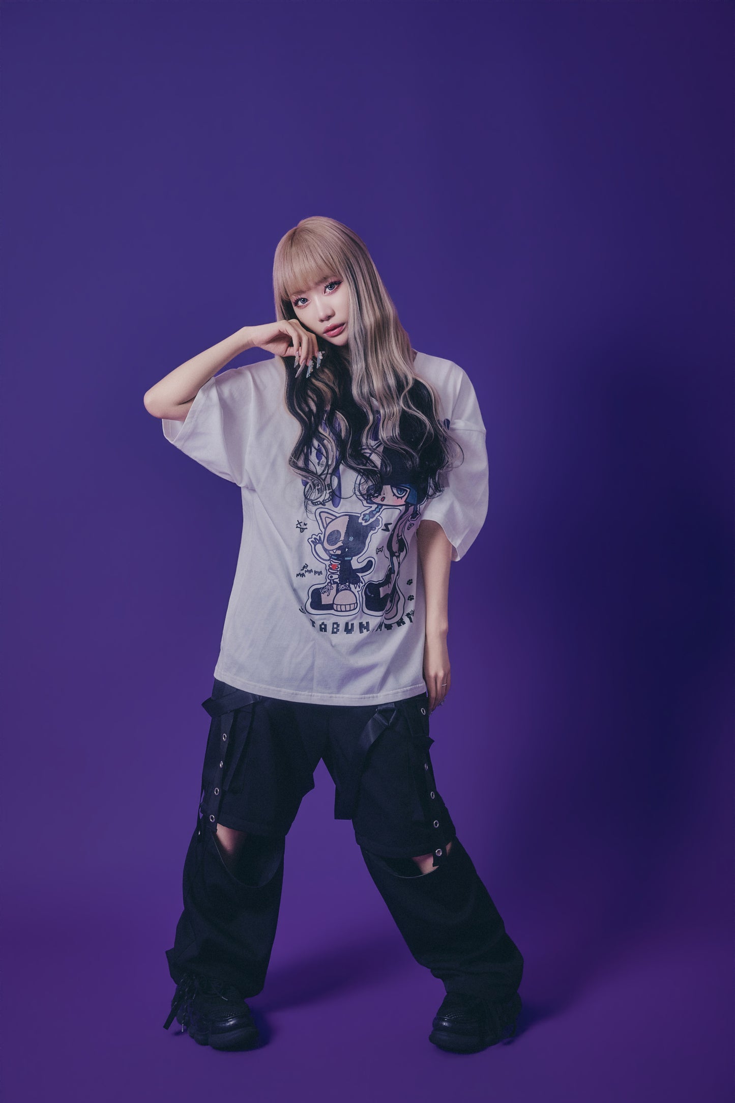【PSYCHO NATION】× たぶん、無理。  木天蓼にゃん子 TEE(716600)