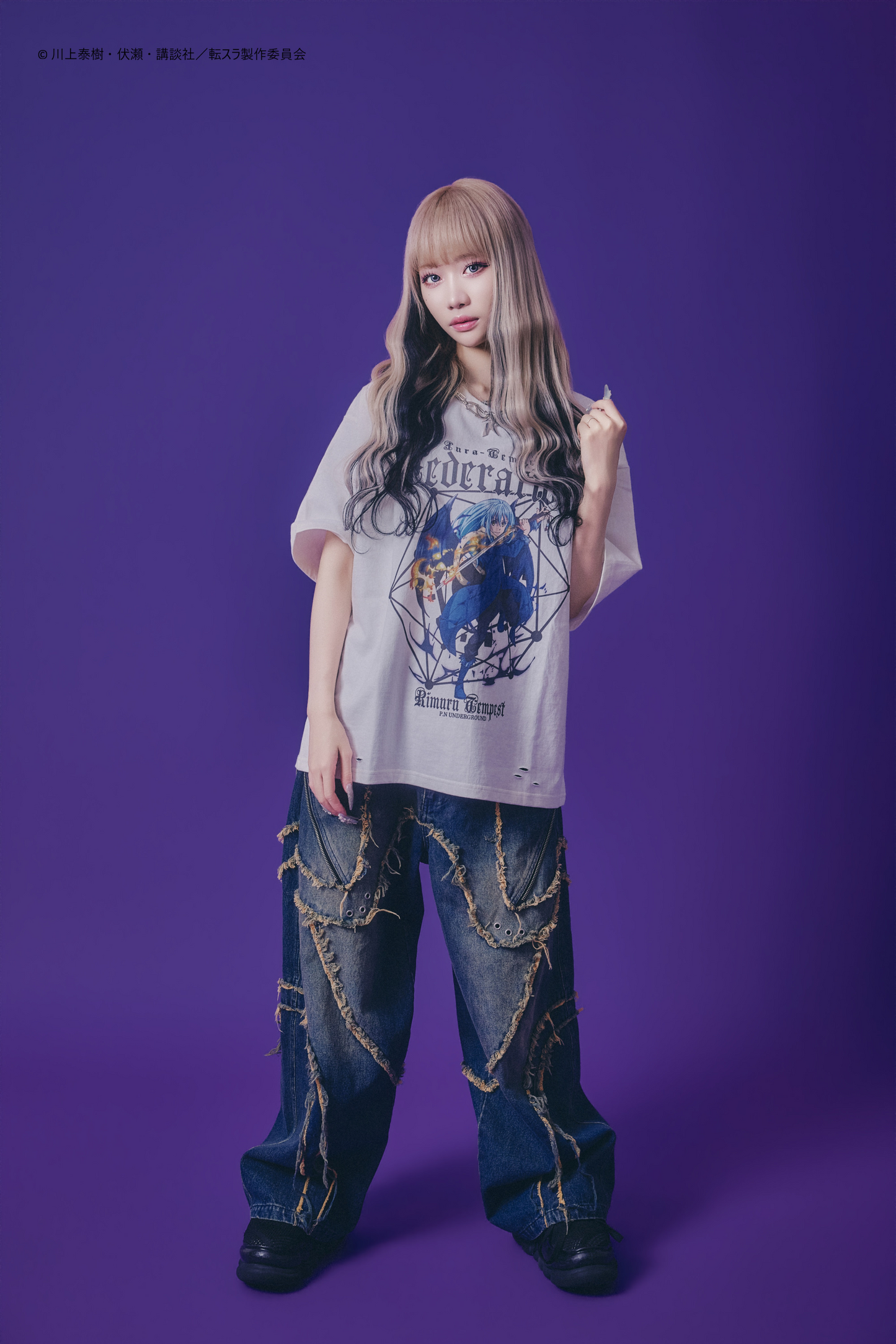 【P.N UNDERGROUND＿転生したらスライムだった件】リムルダメージ TEE (716605)