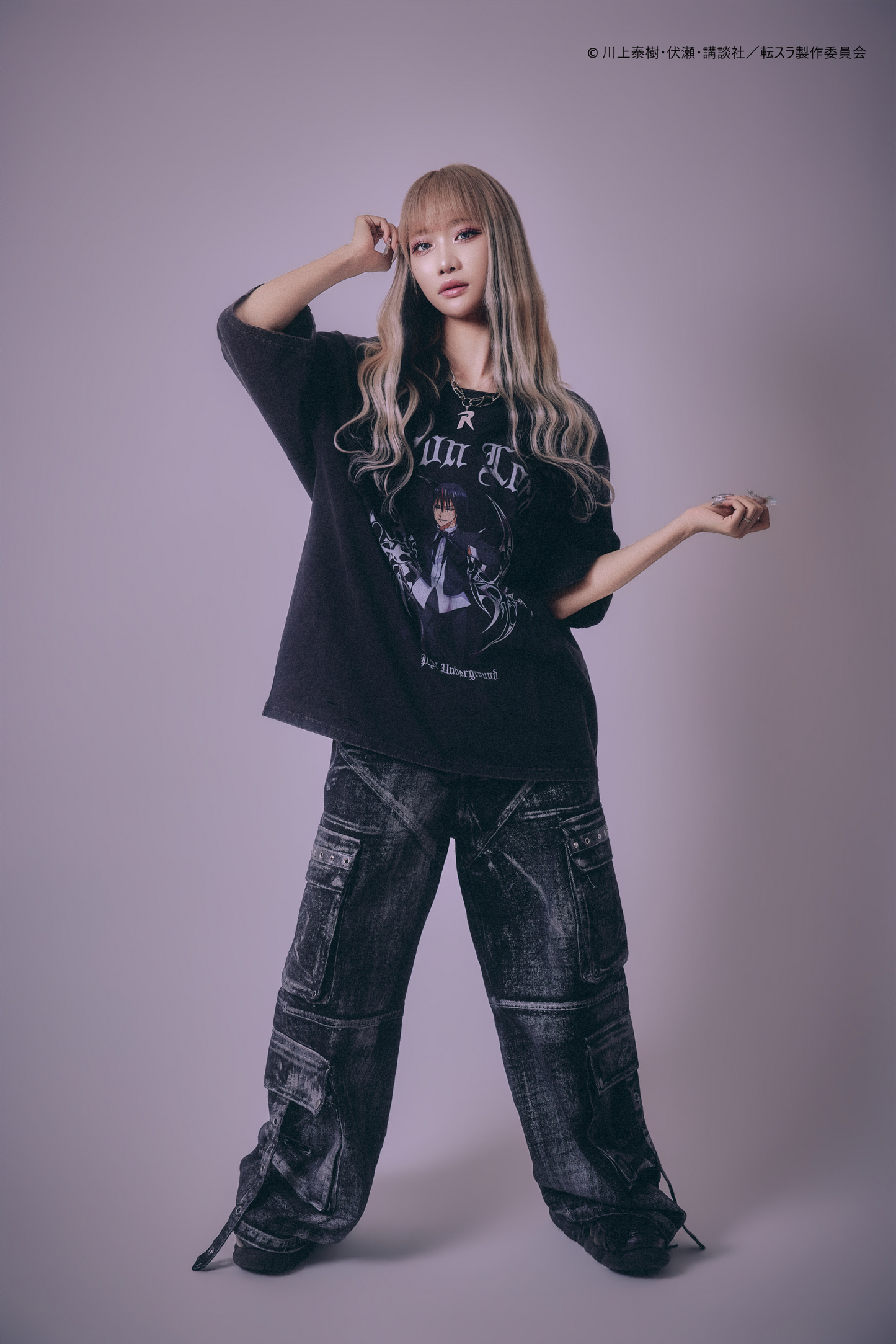 【P.N UNDERGROUND＿転生したらスライムだった件】ディアブロダメージ TEE (716607)