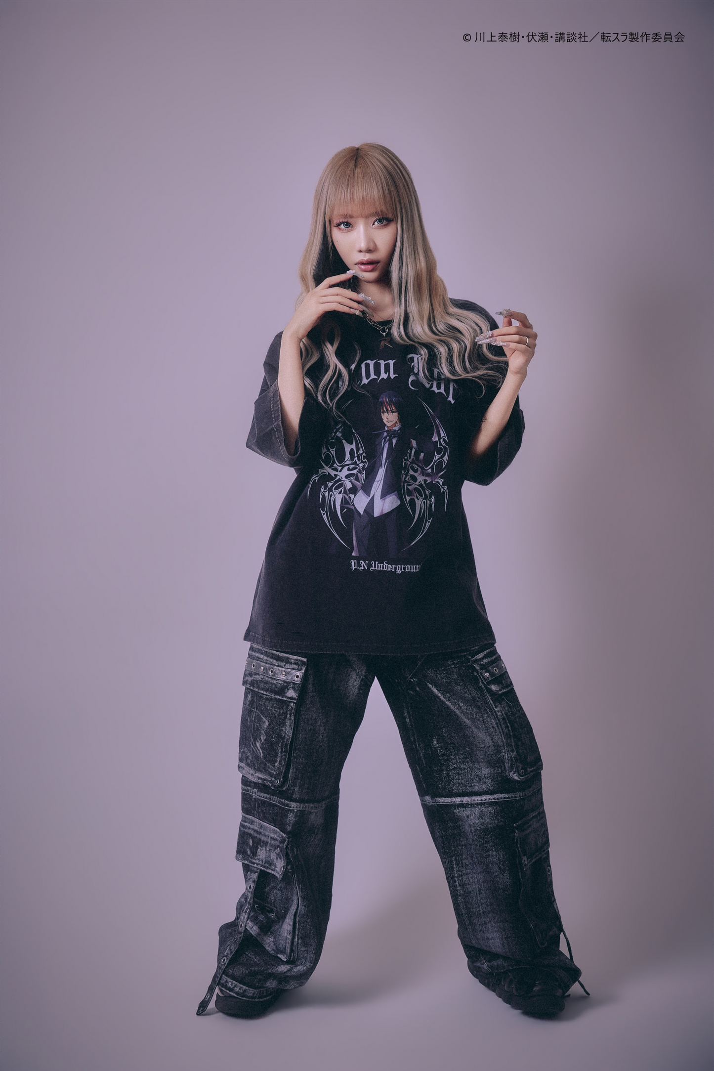 【P.N UNDERGROUND＿転生したらスライムだった件】ディアブロダメージ TEE (716607)
