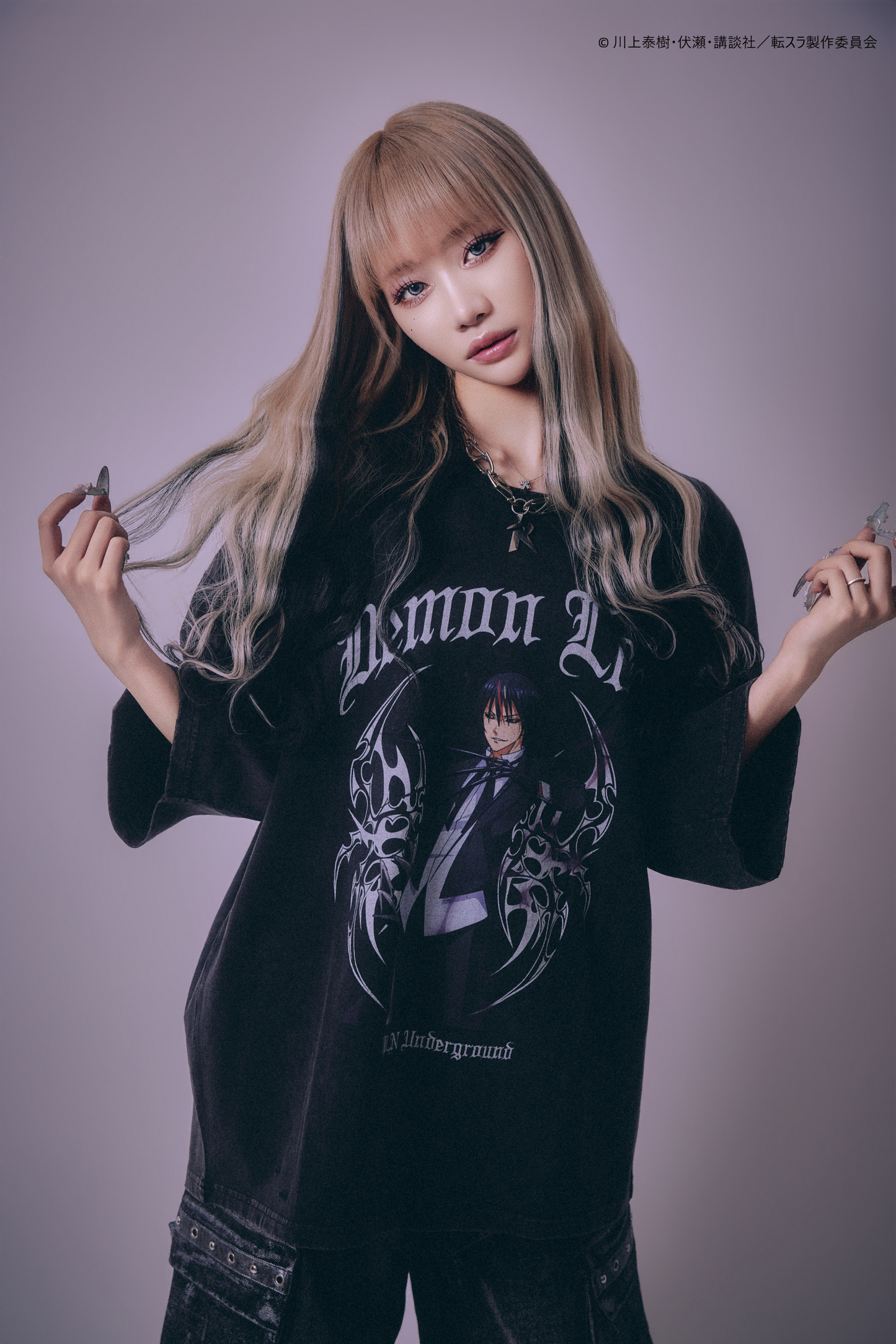 【P.N UNDERGROUND＿転生したらスライムだった件】ディアブロダメージ TEE (716607)