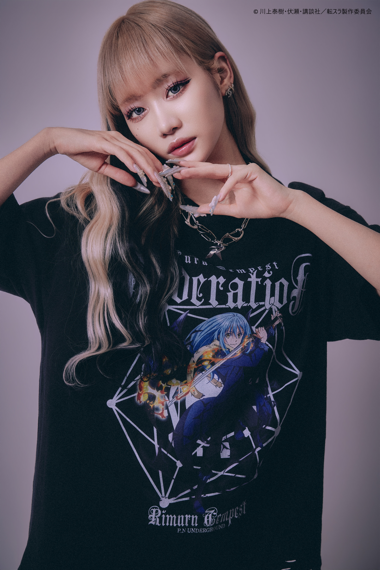 【P.N UNDERGROUND＿転生したらスライムだった件】リムルダメージ TEE (716605)
