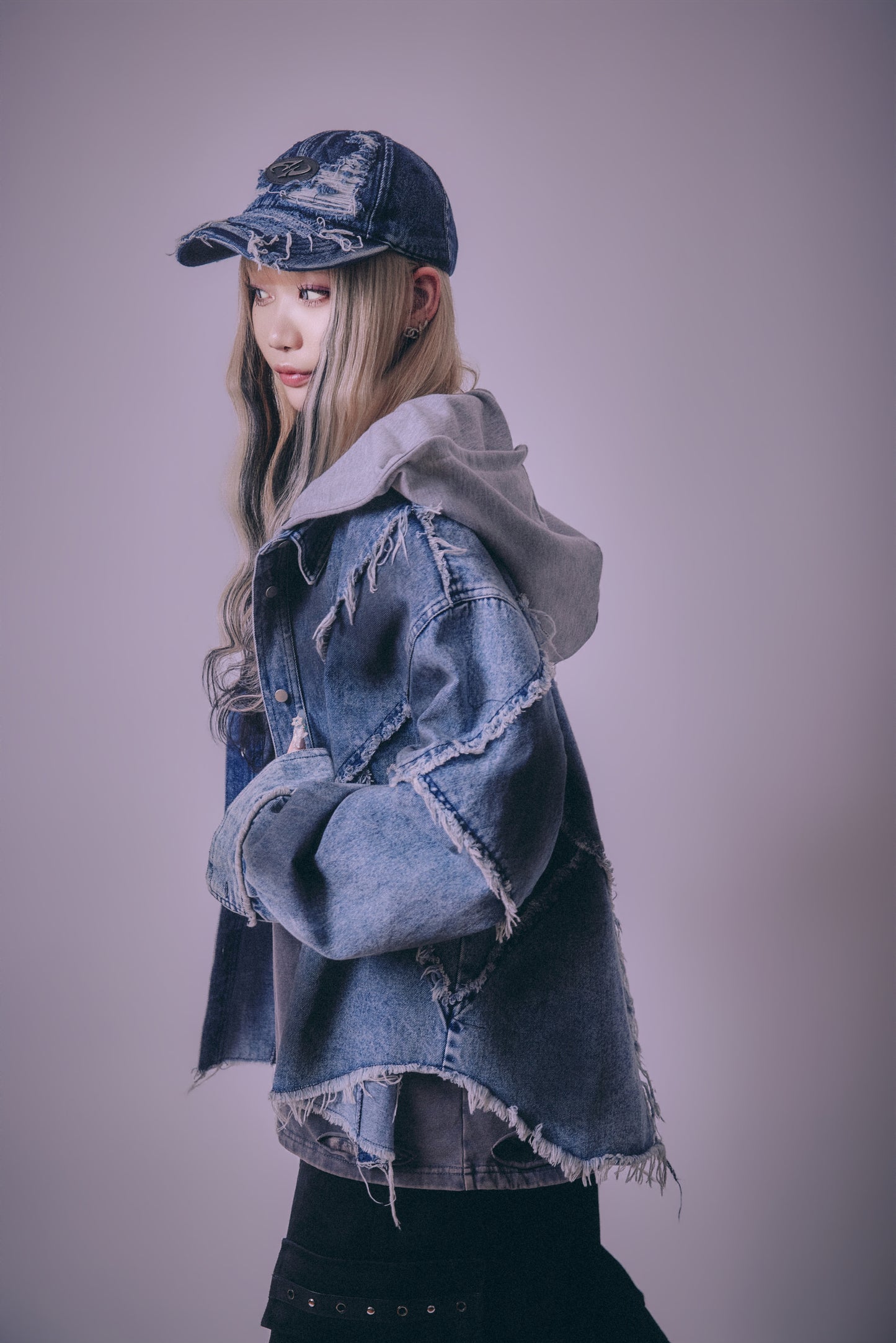 【P.N UNDERGROUND】切替フーディデニムシャツ (716408)
