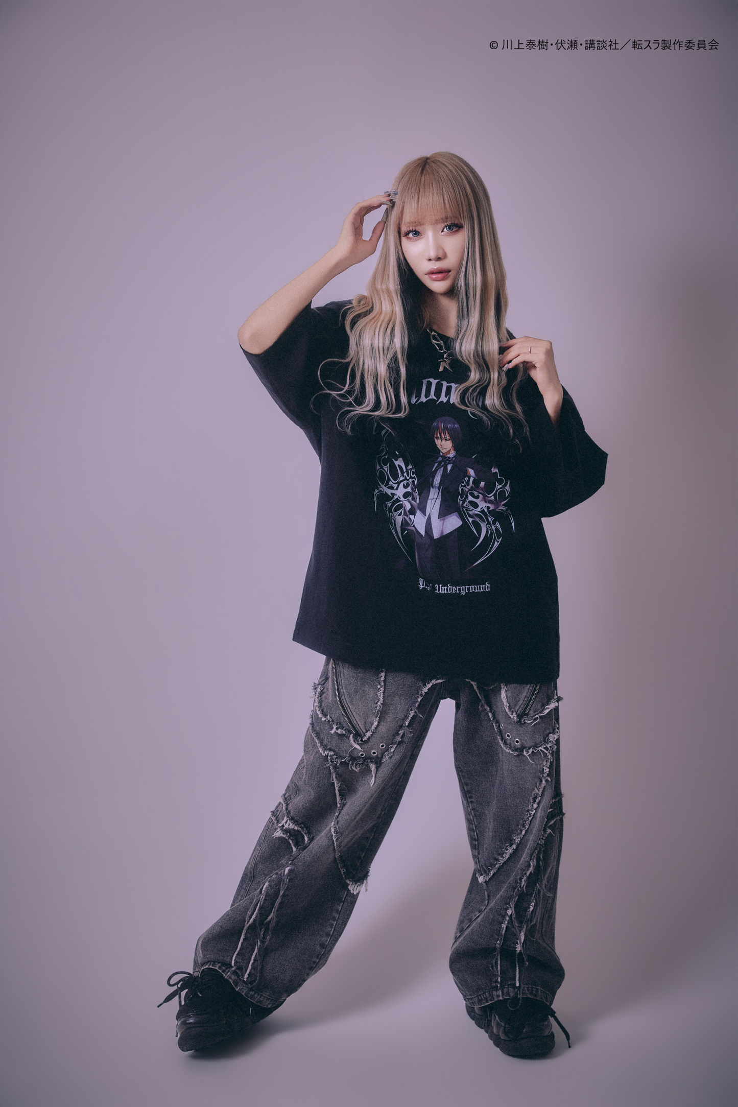 【P.N UNDERGROUND＿転生したらスライムだった件】ディアブロダメージ TEE (716607)