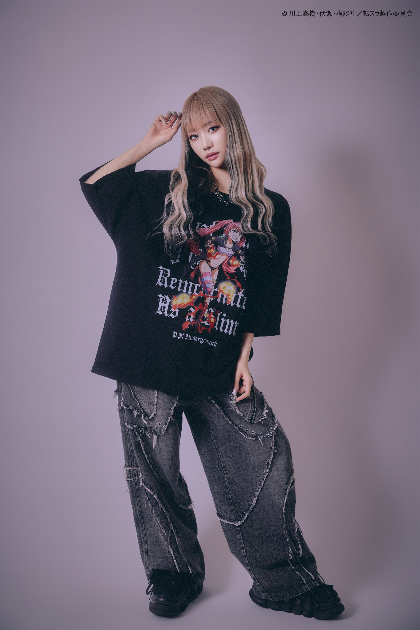 【P.N UNDERGROUND＿転生したらスライムだった件】ミリムダメージ TEE (716606)