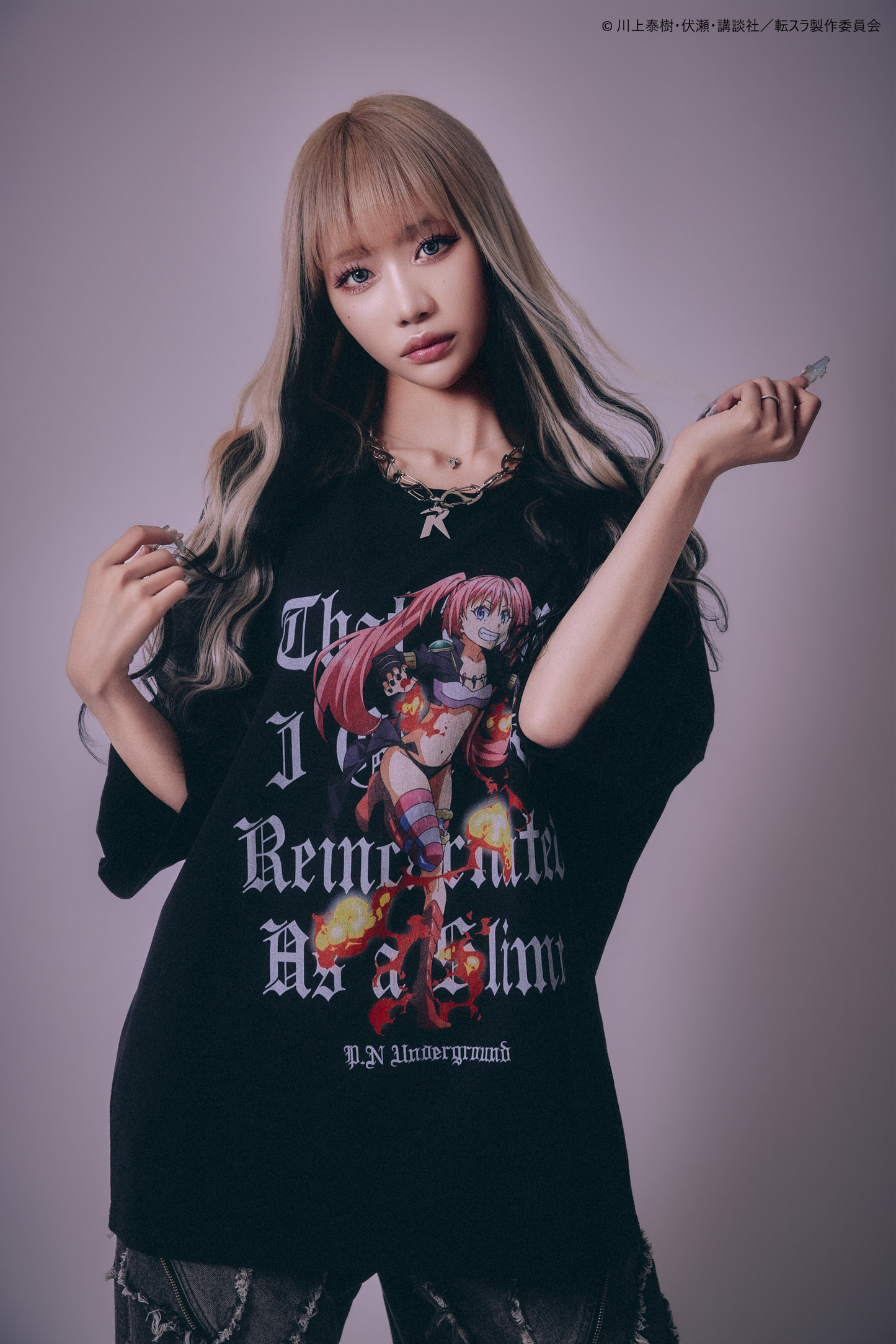 【P.N UNDERGROUND＿転生したらスライムだった件】ミリムダメージ TEE (716606)